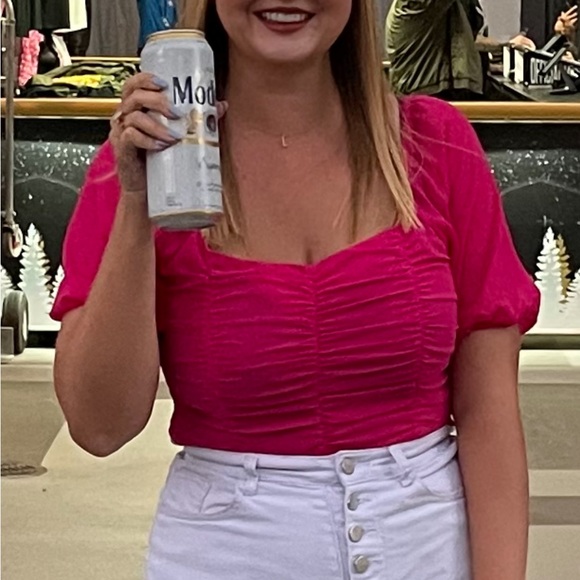 Pink Ruched Women's Top - Picture 2 of 2